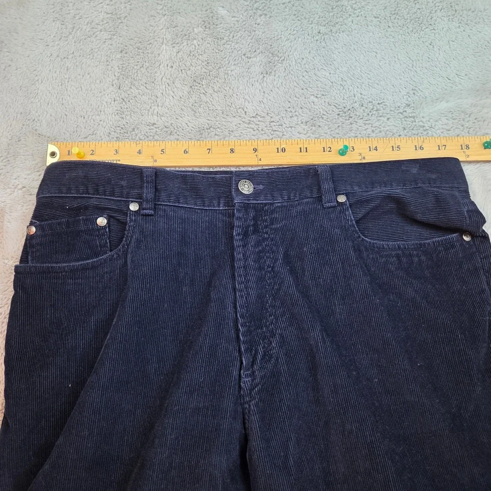 Brooks Brothers 346 Corduroy Pants Mens 36x32 Navy Blue Straight Leg Cotton - Picture 3 of 8